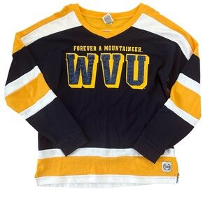 WVU  Navy & Gold Long-Sleeve Rugby Shirt